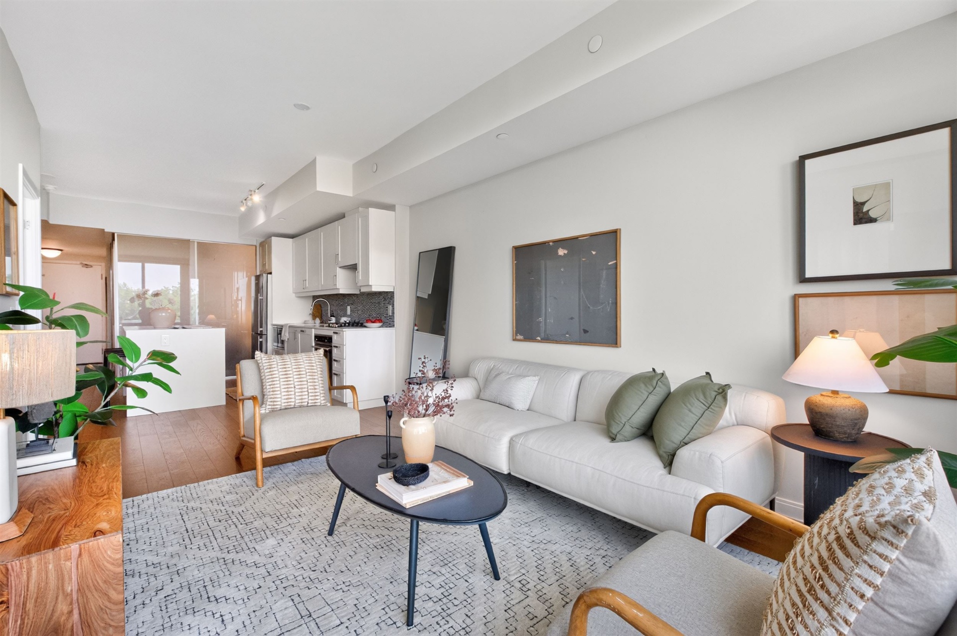 Living and dining area open to the kitchen